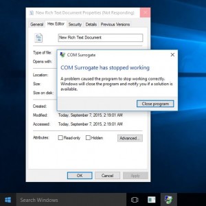COM Surrogate has stopped working, Windows 10